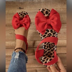 NWOT Red Bow Women's Sandals